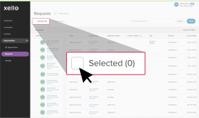 Requests page with the "Selected (0)" button highlighted with a cursor. Clicking the selected button will bulk select the entire list of students